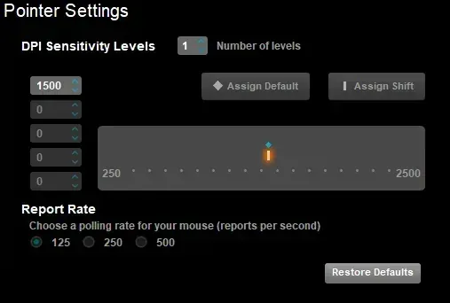 Logitech LGS pointer settings
